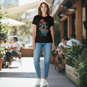 Into The Am Tee Shirt  Women’s Size S Black  Rose of Color Graphic #492